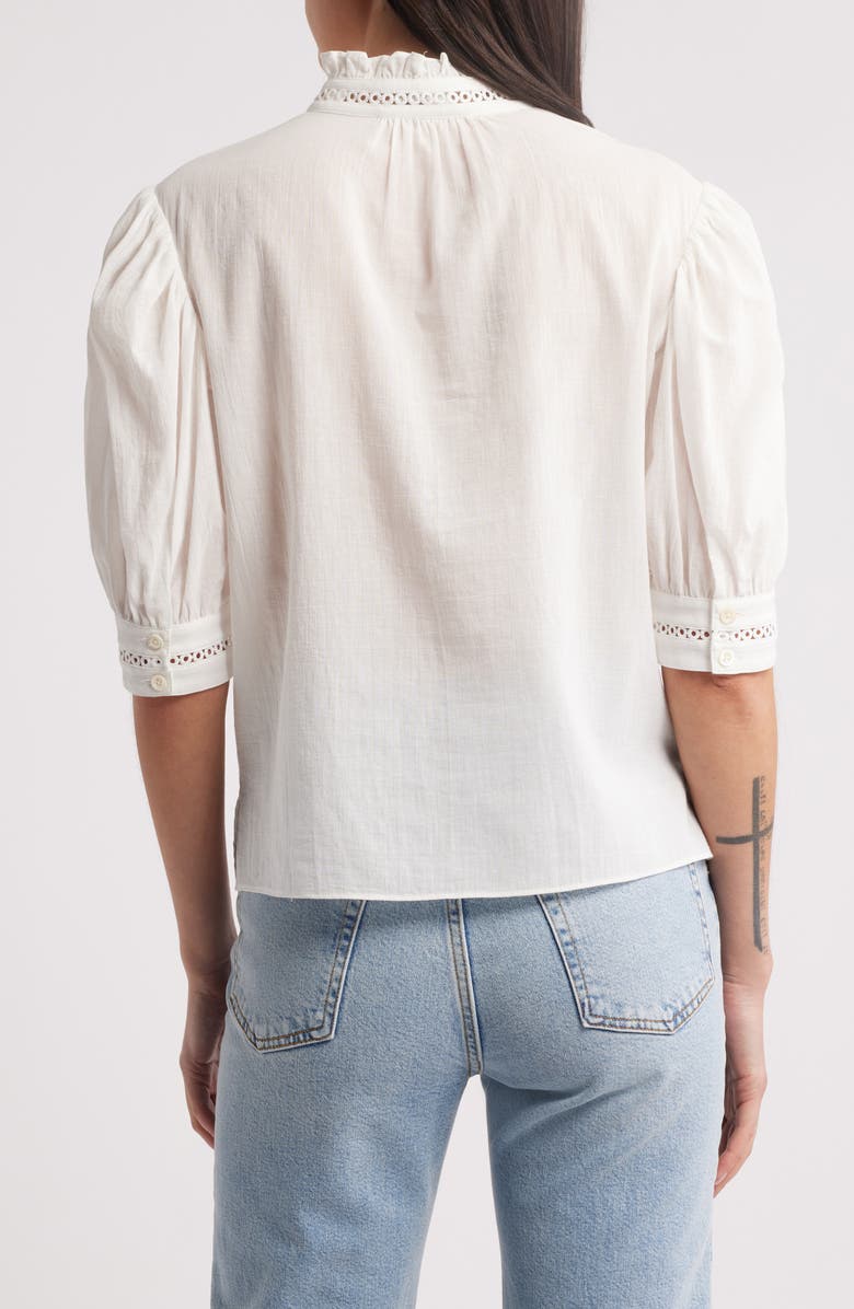 FRAME The Ruffle Collar Top, Alternate, color, White