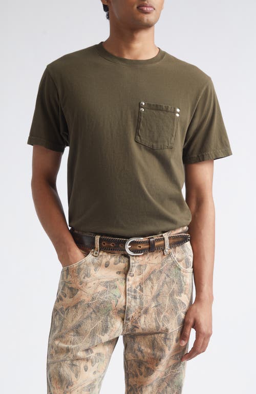 Phipps Stud Pocket Cotton T-shirt In Green