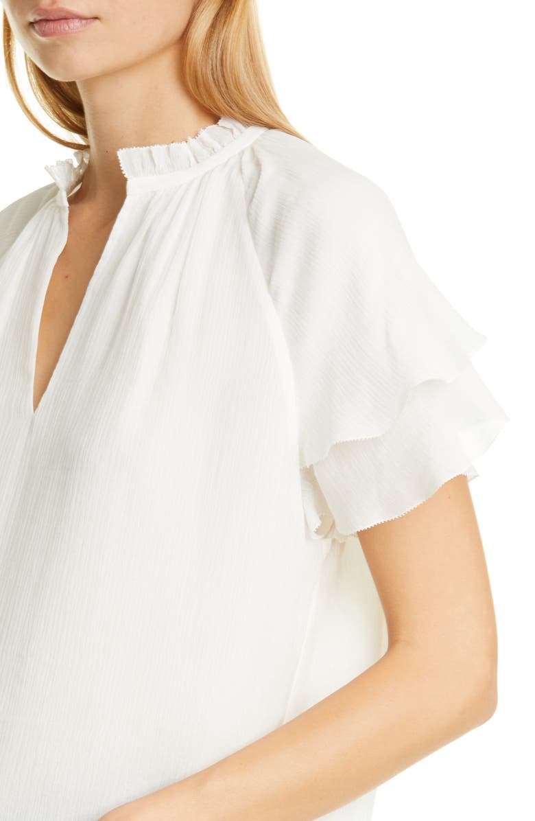 Nordstrom Signature Split Neck Silk Top, Alternate, color, 