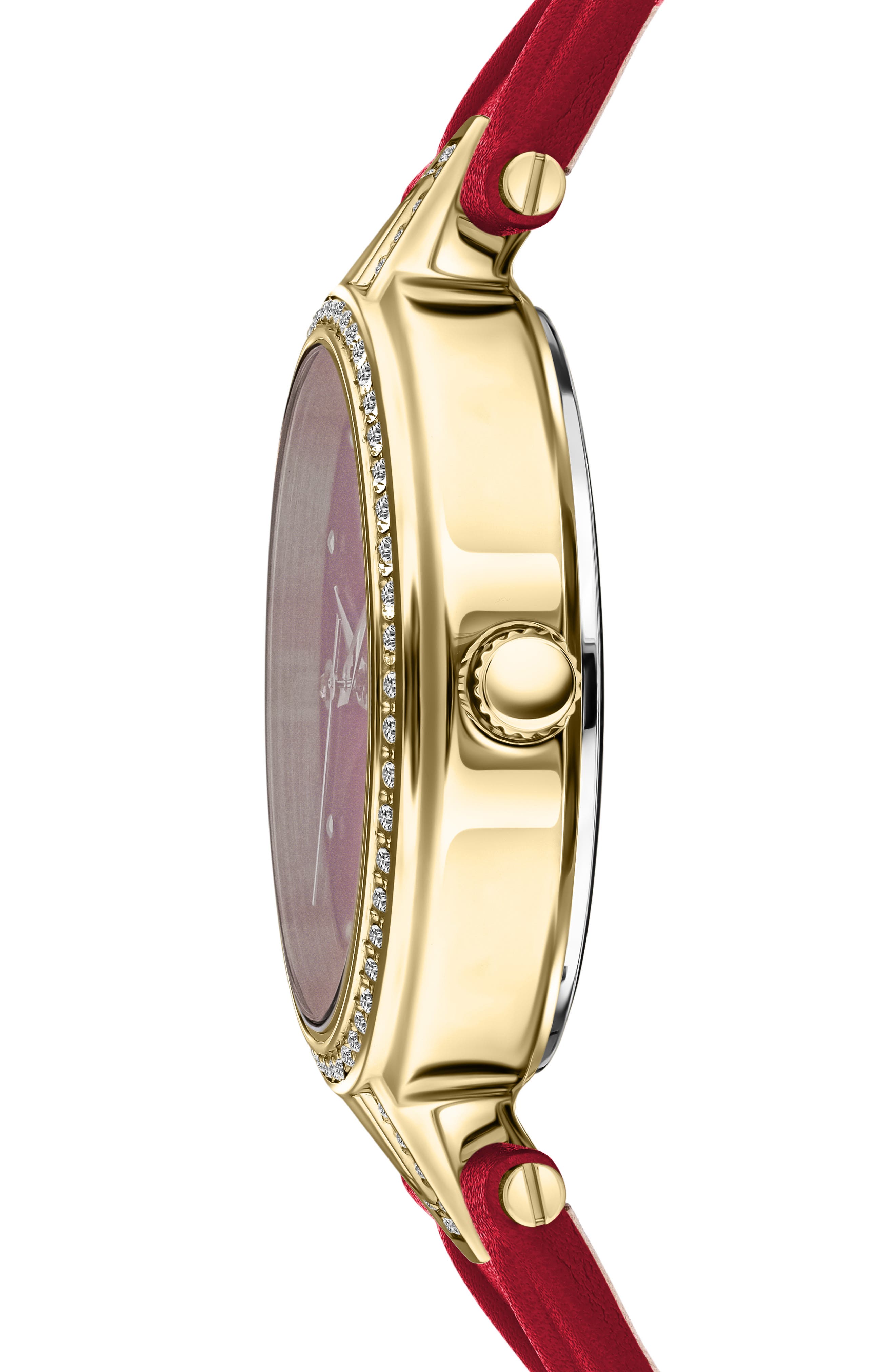 VERSUS Versace V Versus Crystal Leather Strap Watch, 34mm 