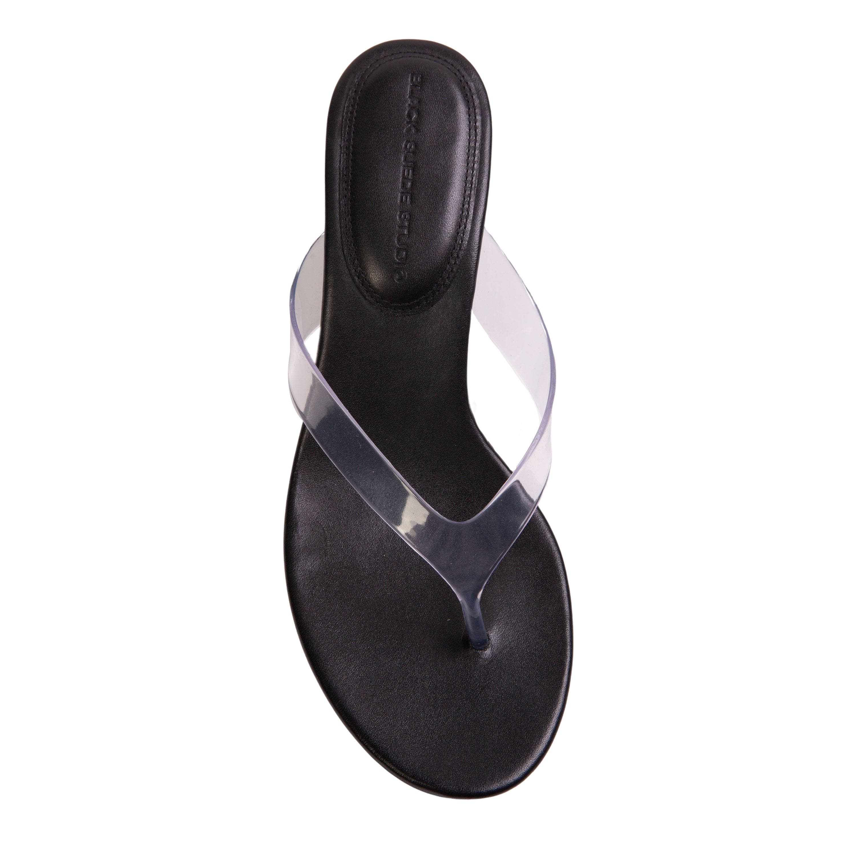 BLACK SUEDE STUDIO KG 50 Sandal, Alternate, color, Black Leather/Clear Pvc