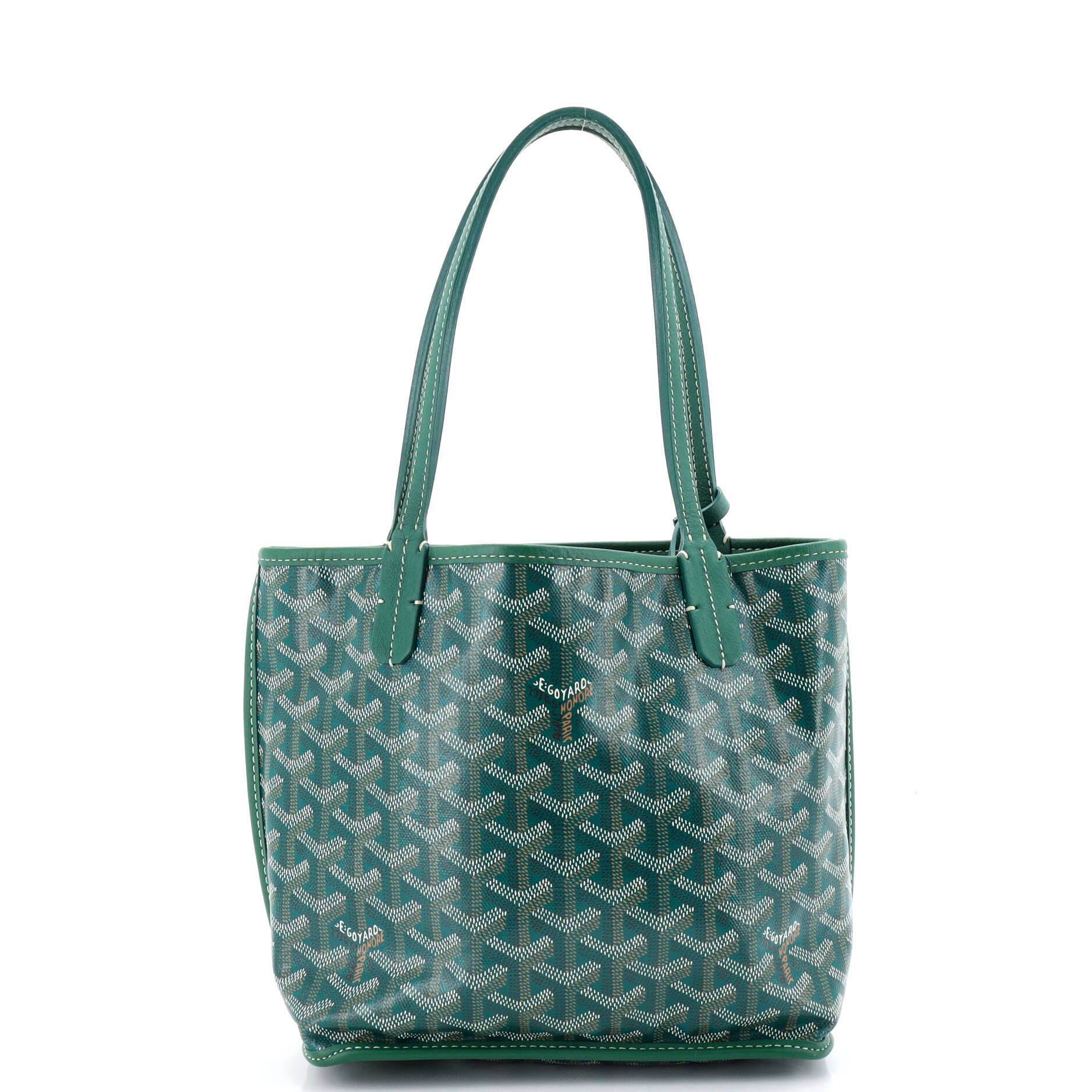 Pre-Owned Goyard Anjou Reversible Tote Coated Canvas Mini, Main, color, Green