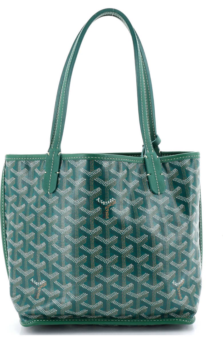 Pre-Owned Goyard Anjou Reversible Tote Coated Canvas Mini, Main, color, Green