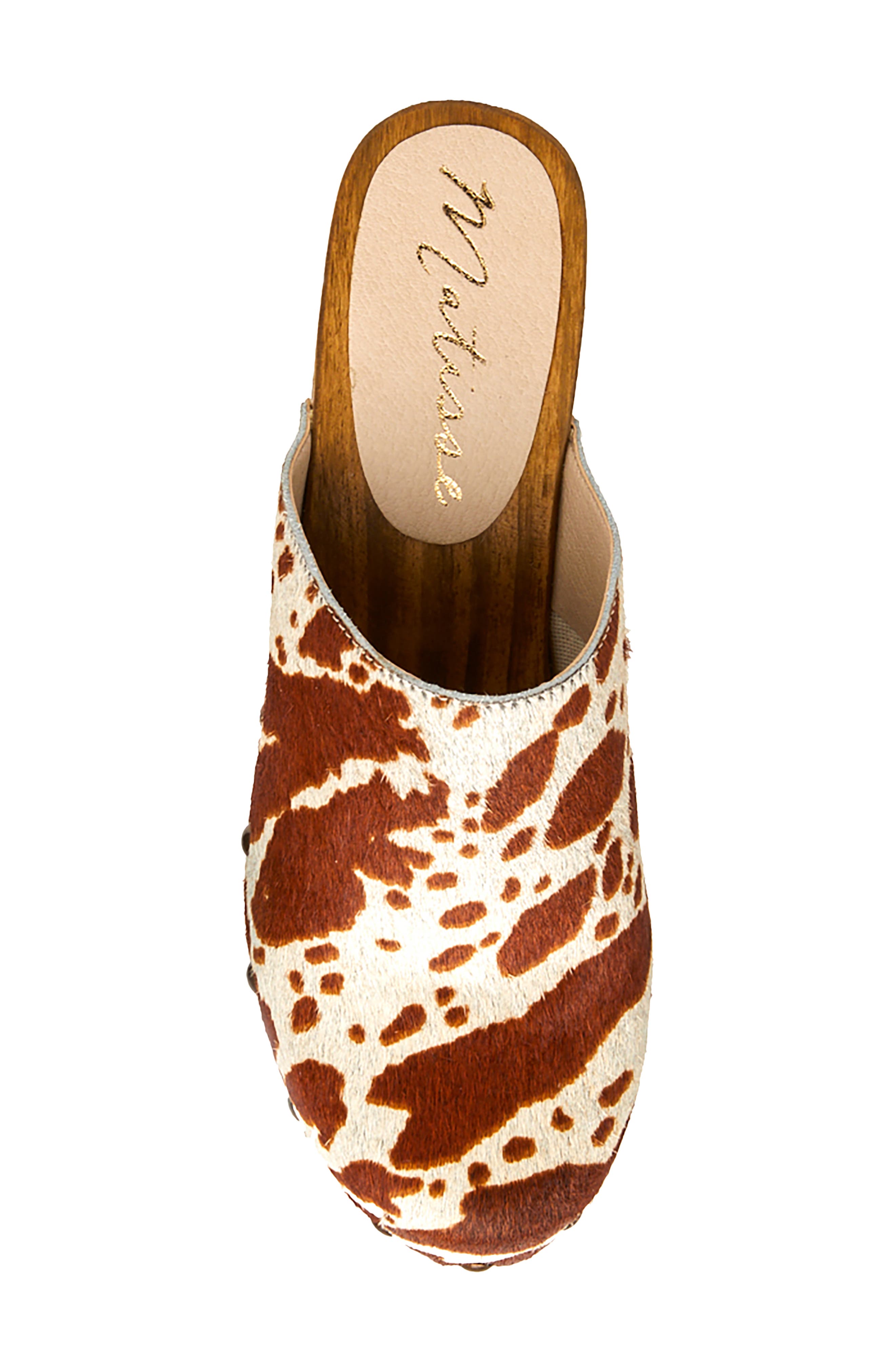 Holly Platform Clog, Alternate, color, BROWN SPOT CALF HAIR