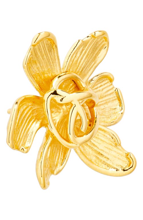 Oscar De La Renta O Flower Stud Earrings In Gold