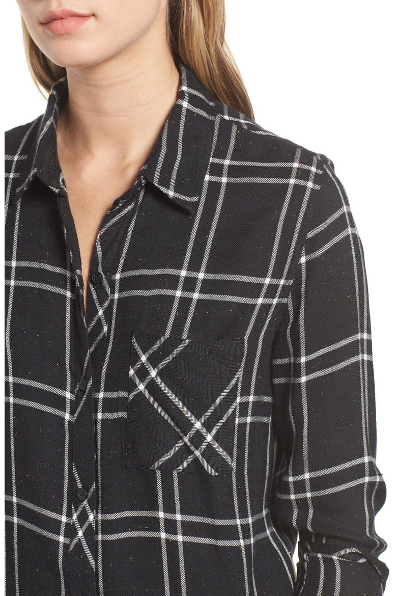 Hunter Plaid Shirt, Alternate, color, SPECKLED BLACK