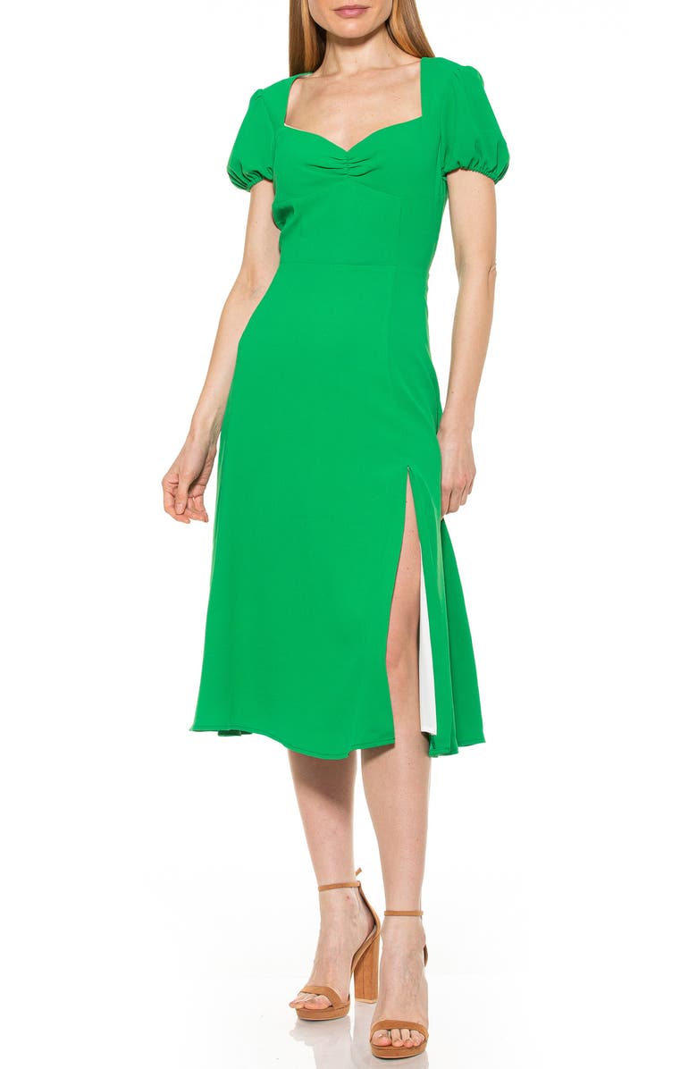Alexia Admor Gracie Sweetheart Slit Dress, Alternate, color, Green