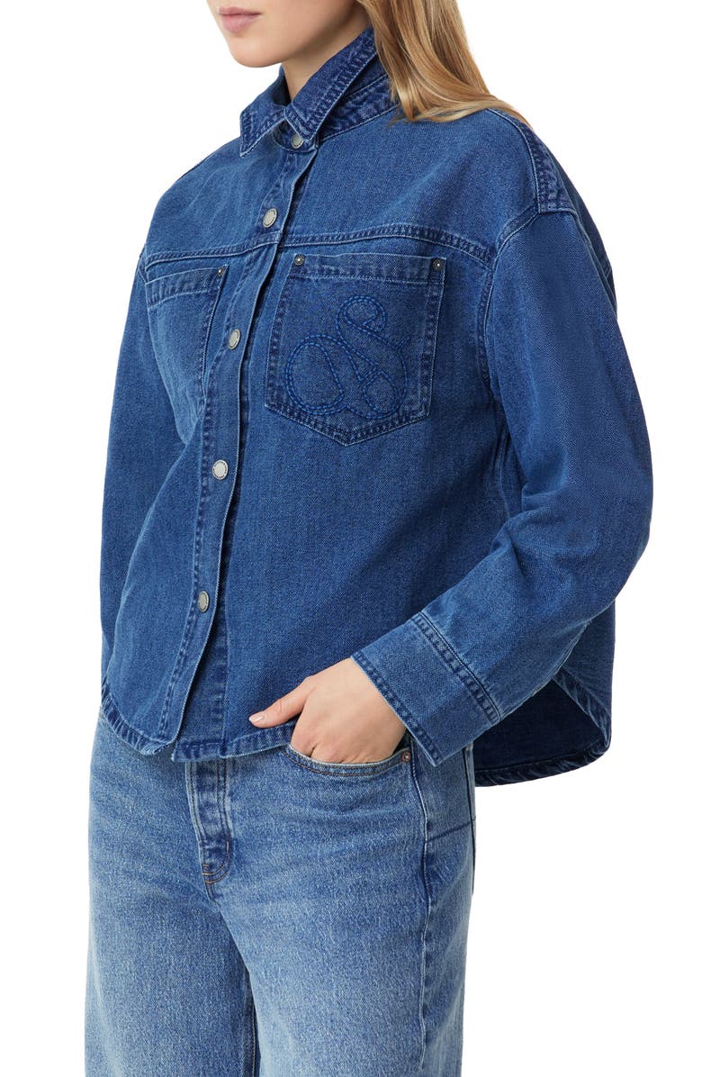 Scotch & Soda Denim Utility Shacket, Alternate, color, Royal Blue