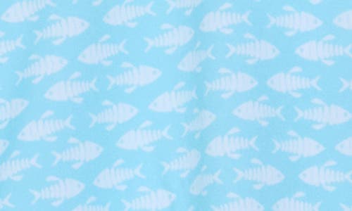 Construct Fish Short Sleeve Button Front Shirt In Aqua