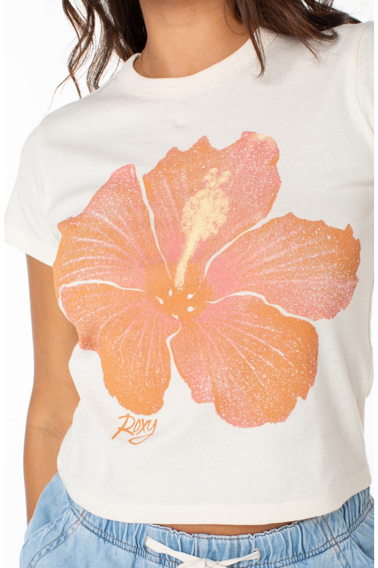 Hibiscus Spray '90s Graphic Baby Tee, Alternate, color, EGRET