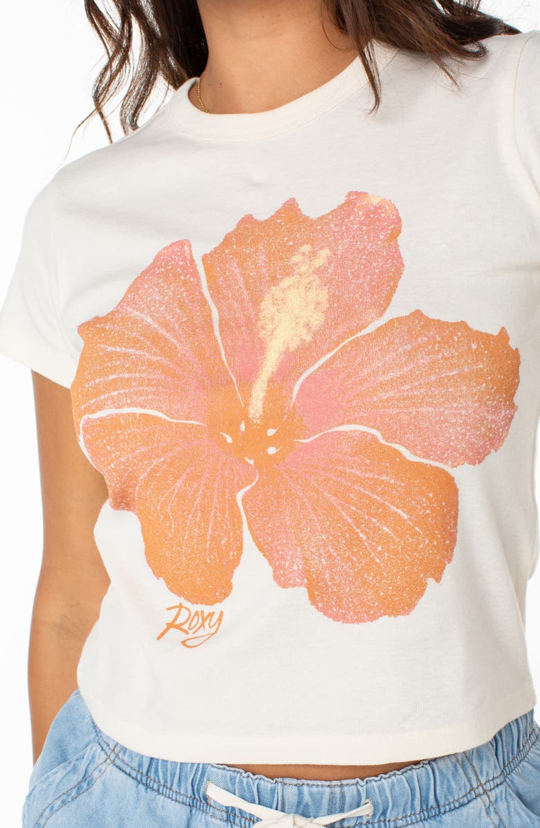 Roxy Hibiscus Spray '90s Graphic Baby Tee, Alternate, color, 