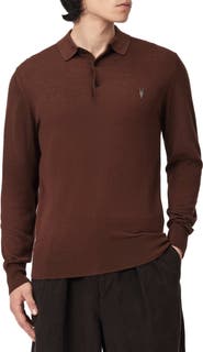 AllSaints Mode Merino Wool Polo Sweater