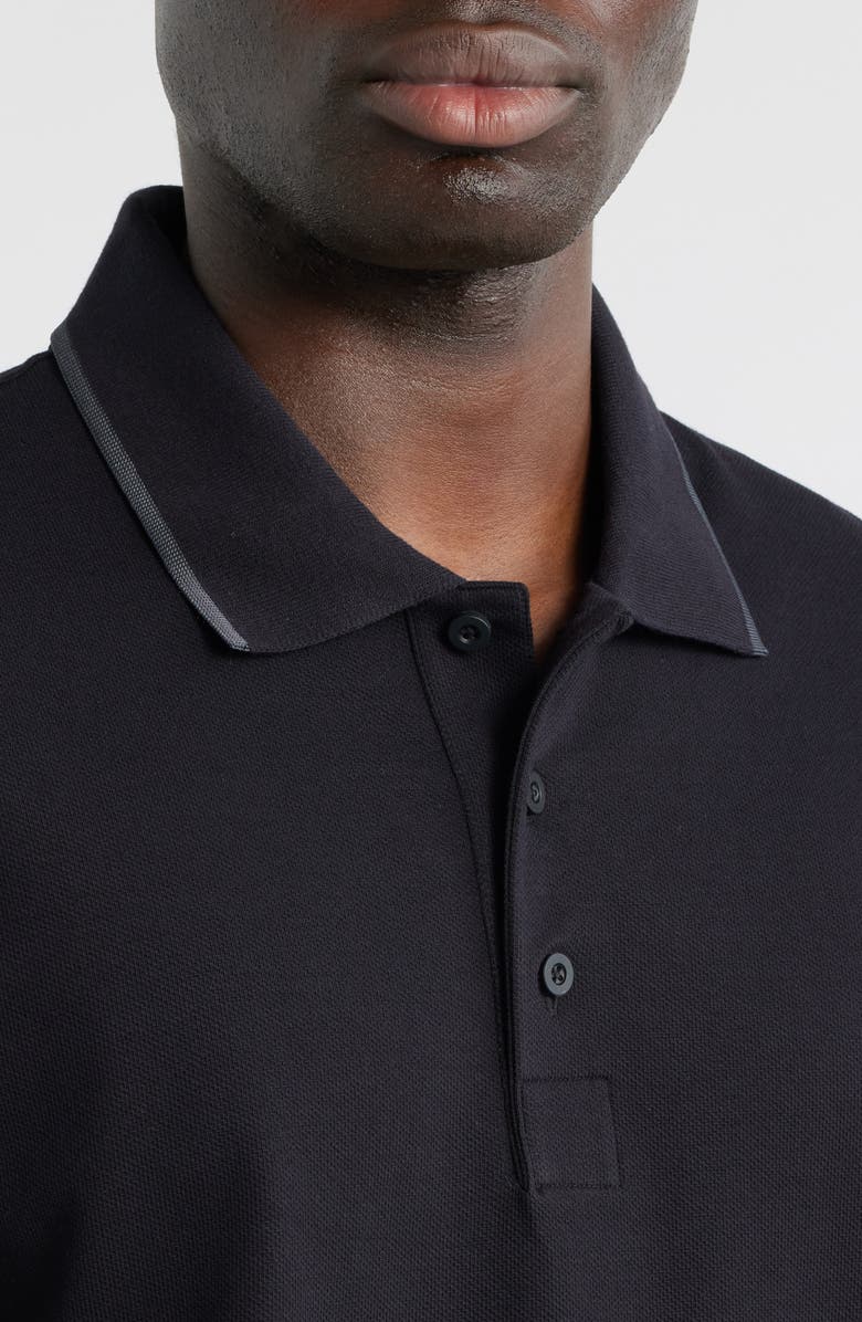 On Courtside Tipped Piqué Polo, Alternate, color, Black/ Eclipse