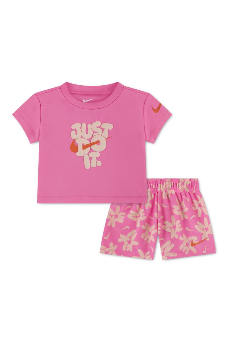 Kids' Bold Play Mesh Short Set, Main, color, PINK GLOW