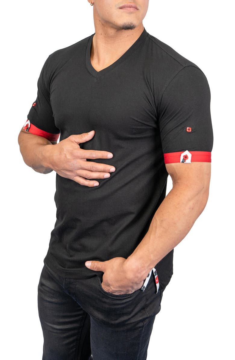 Maceoo Vivaldi Solid Dog V-Neck T-Shirt, Alternate, color, Black