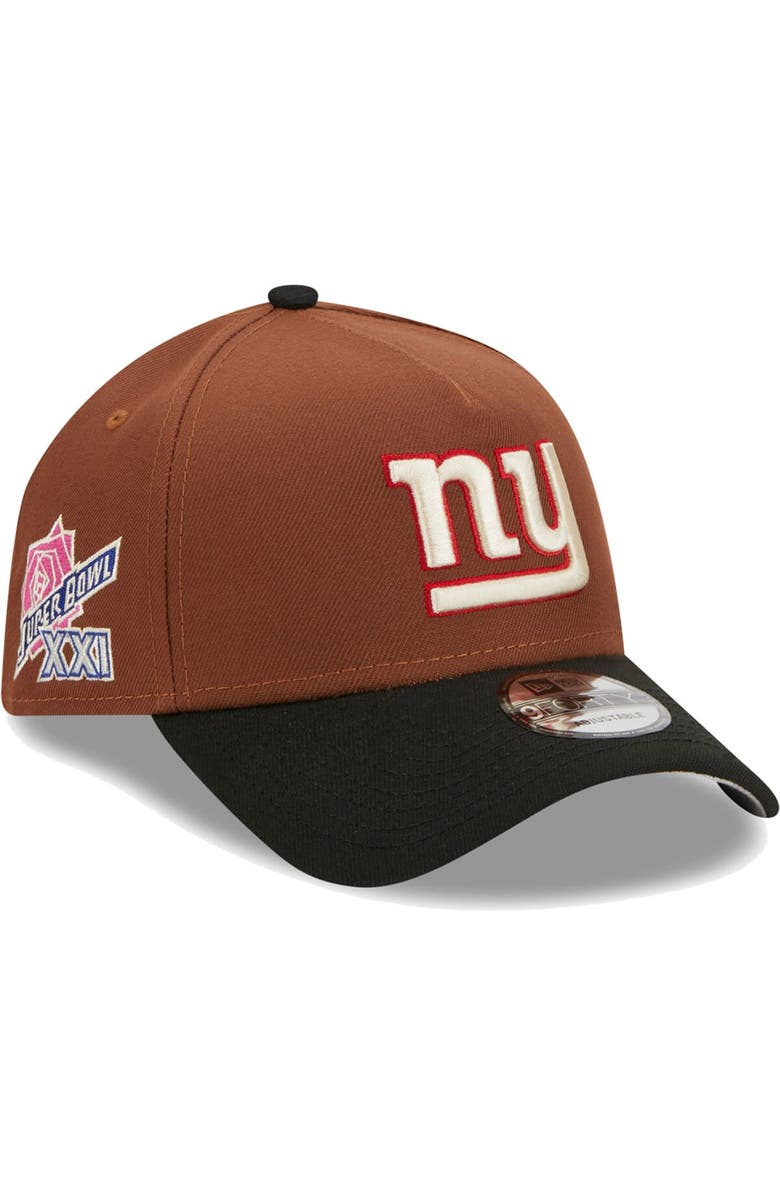 New Era Men's New Era Brown/Black New York Giants Harvest A-Frame Super Bowl XXI 9FORTY Adjustable Hat, Main, color, 