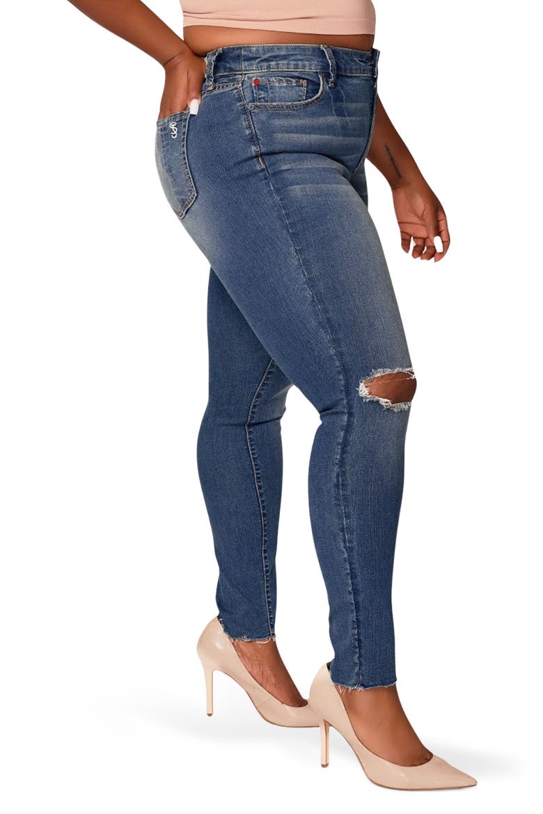 High Waist Skinny Jeans, Alternate, color, JUNIPER