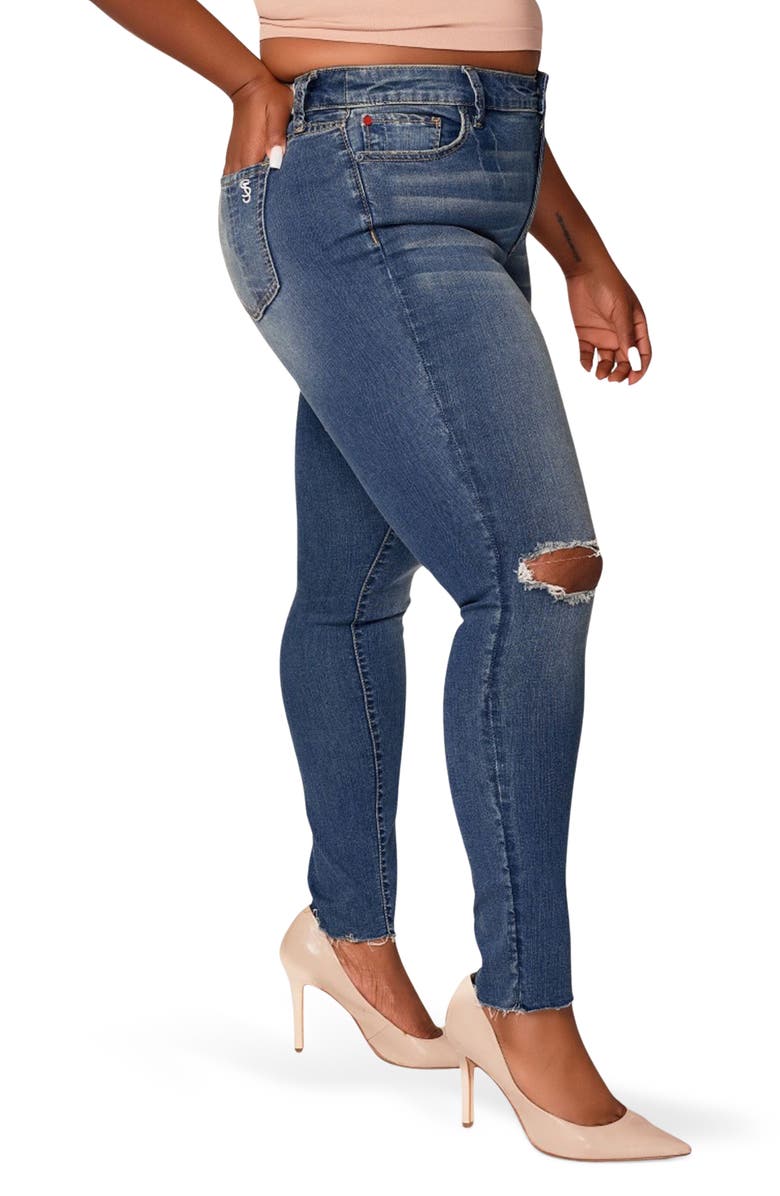 SLINK Jeans High Waist Skinny Jeans, Alternate, color, Juniper
