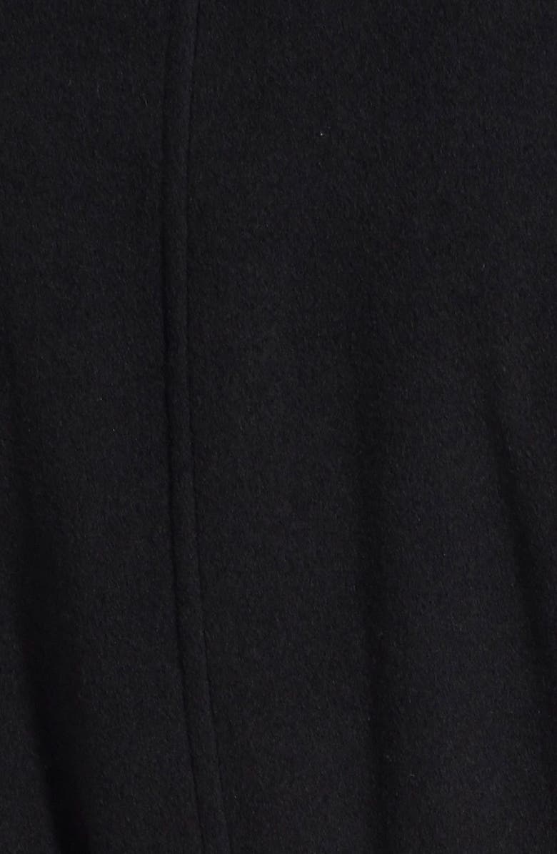 Via Spiga Faux Fur Trim Asymmetrical Wool Blend Coat, Alternate, color,