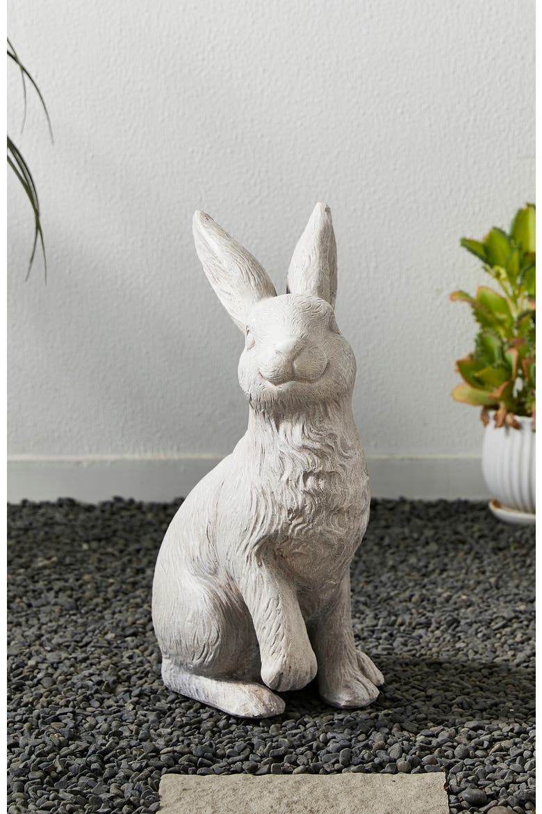 18"H MGO Sitting Rabbit Garden Statue, Alternate, color, White