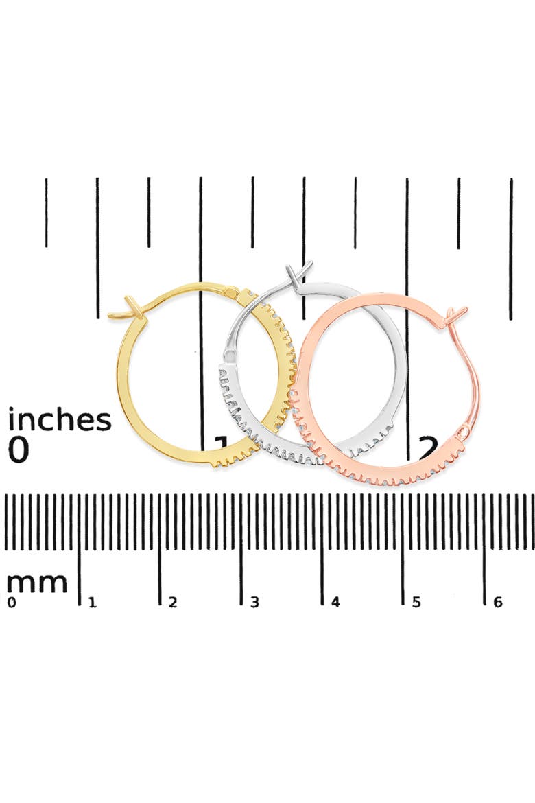 14K Tri-Toned Gold 1/3 Cttw Diamond Triple Hoop Earrings (I-J Color, I2-I3 Clarity) - 22 MM, Alternate, color, Yellow Gold