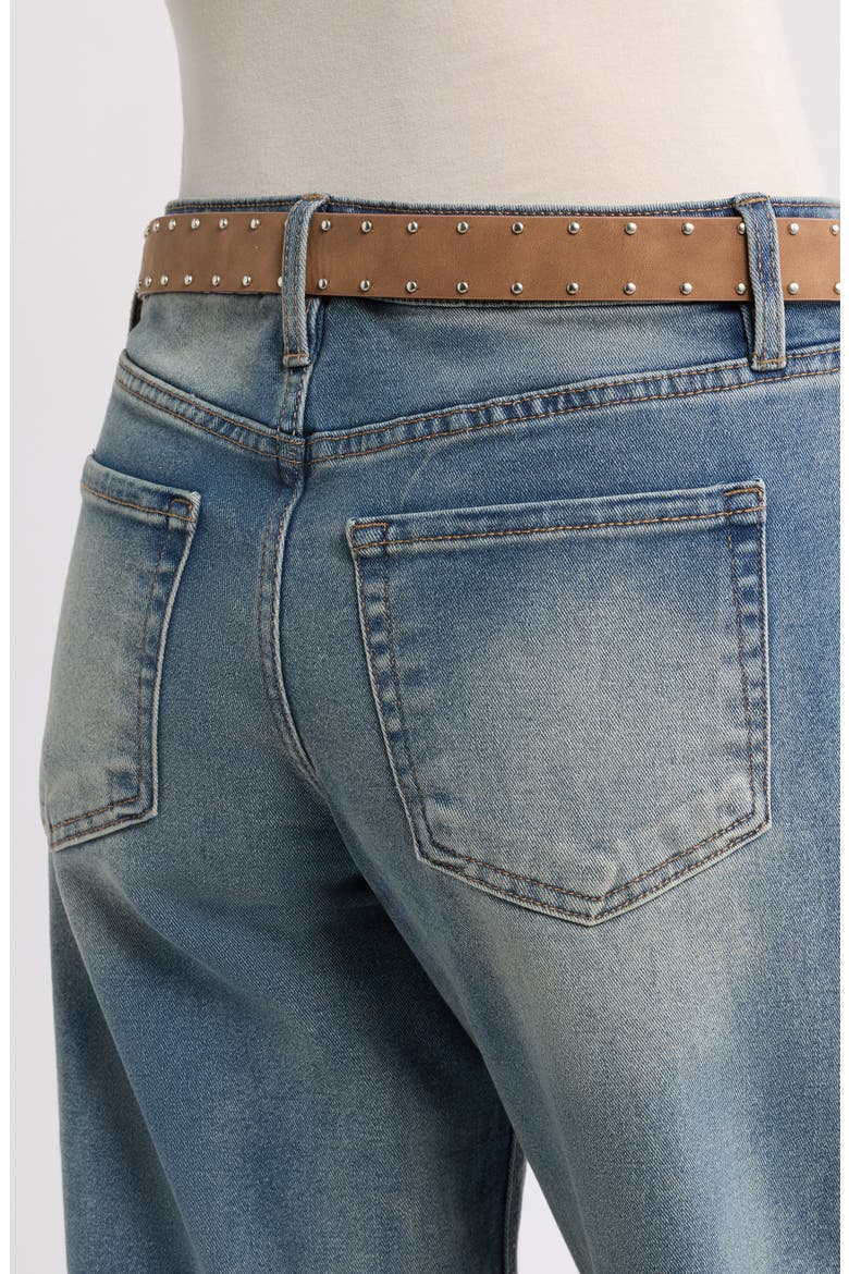 Britney Belted Wide Leg Jeans, Alternate, color, 35RT - TINTED VINTAG