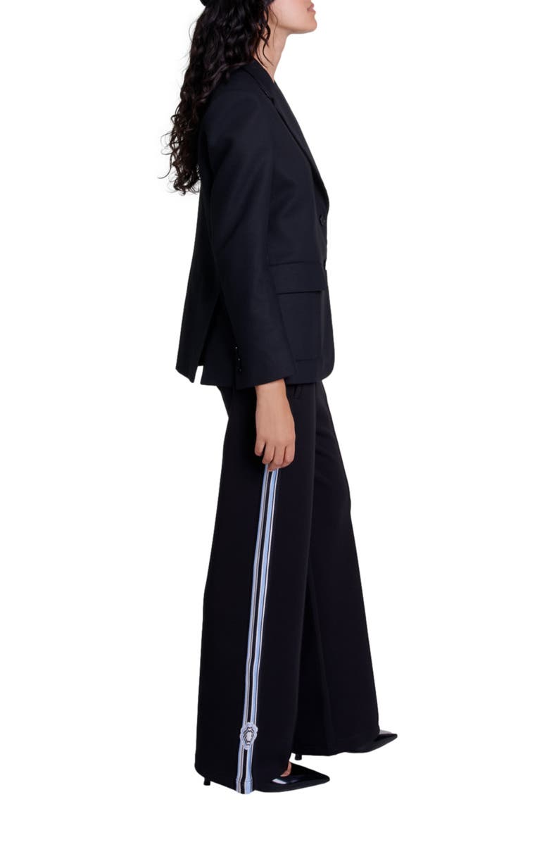 maje Embroidered suit jacket, Alternate, color, 