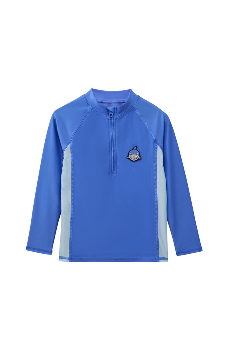 Roarsome Quarter Zip Long Sleeve Rash Guard Little Kids & Big Kids, Main, color, Medium Blue