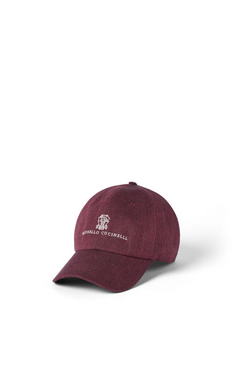 Brunello Cucinelli Chevron Baseball Cap In Burgundy