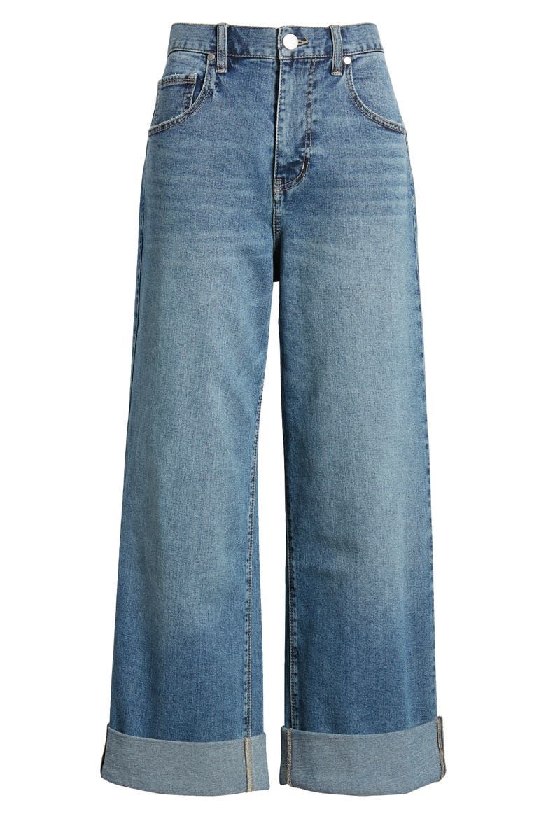 High Waist Cuff Wide Leg Jeans, Alternate, color, WILLA