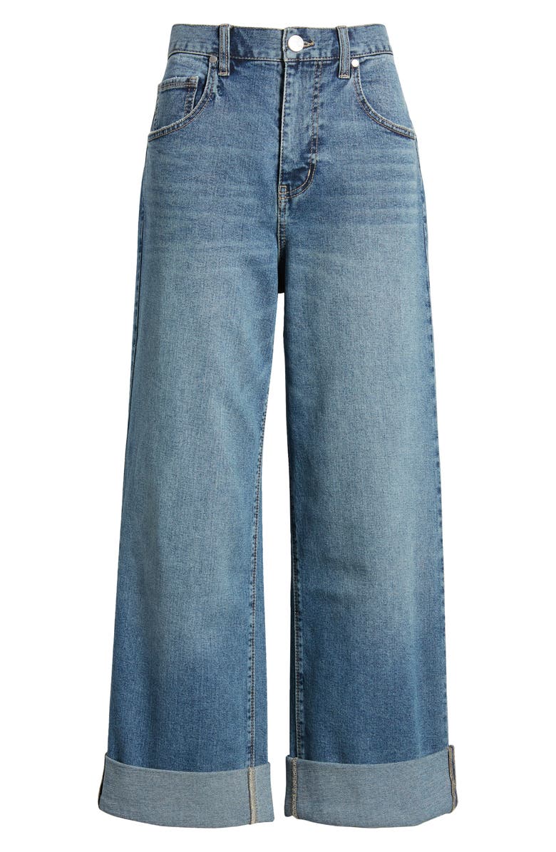 1822 Denim High Waist Cuff Wide Leg Jeans, Alternate, color, 