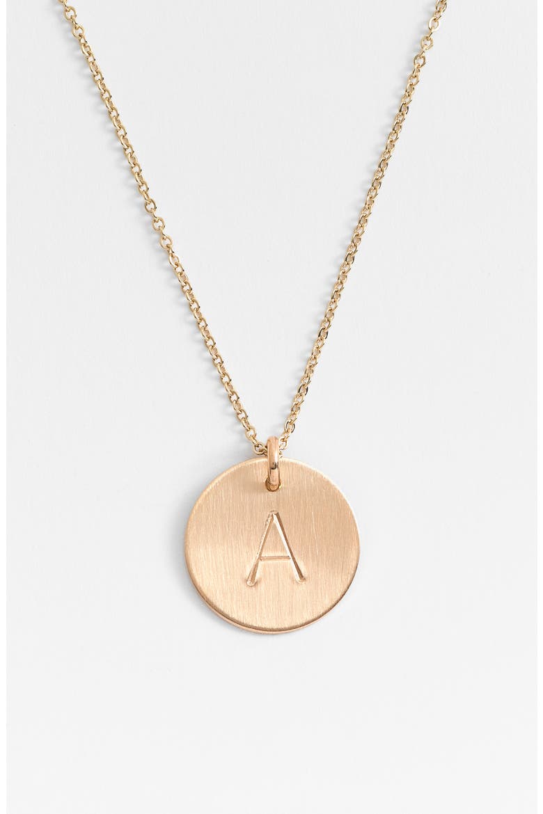 14k-Gold Fill Initial Disc Necklace, Alternate, color, 14K GOLD FILL A