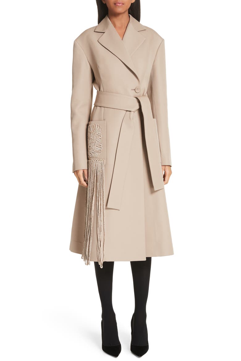 Proenza Schoulder Long Wrap Coat, Main, color, DESERT TAN