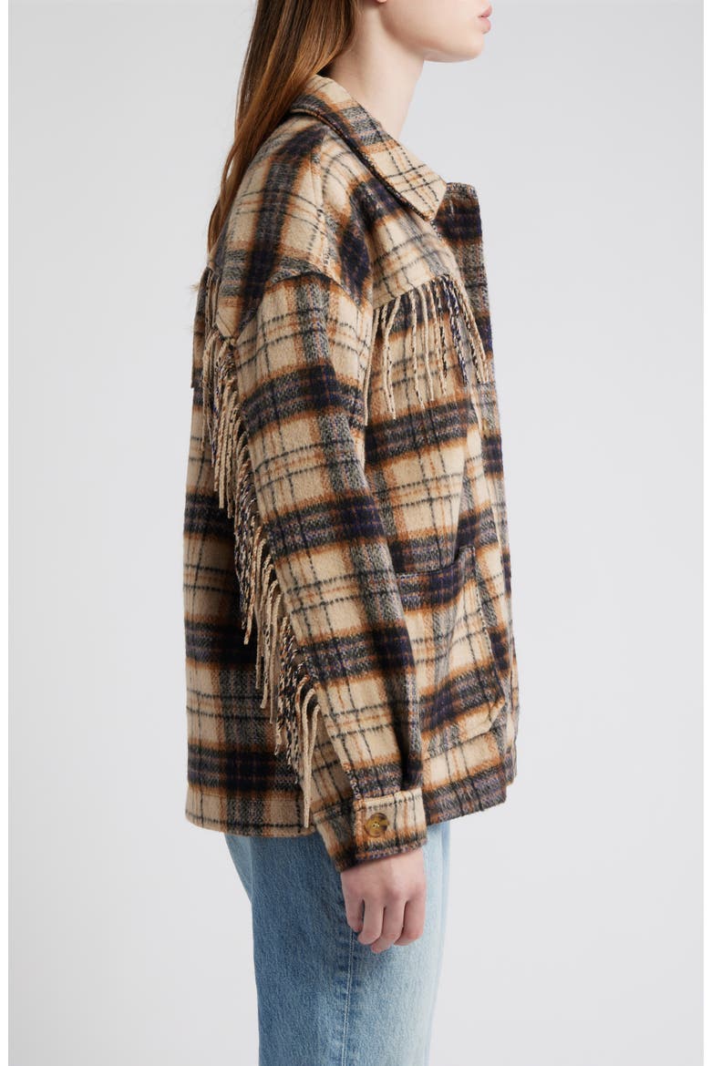 Fringe Plaid Shacket, Alternate, color, CREAM NAVY PLAID