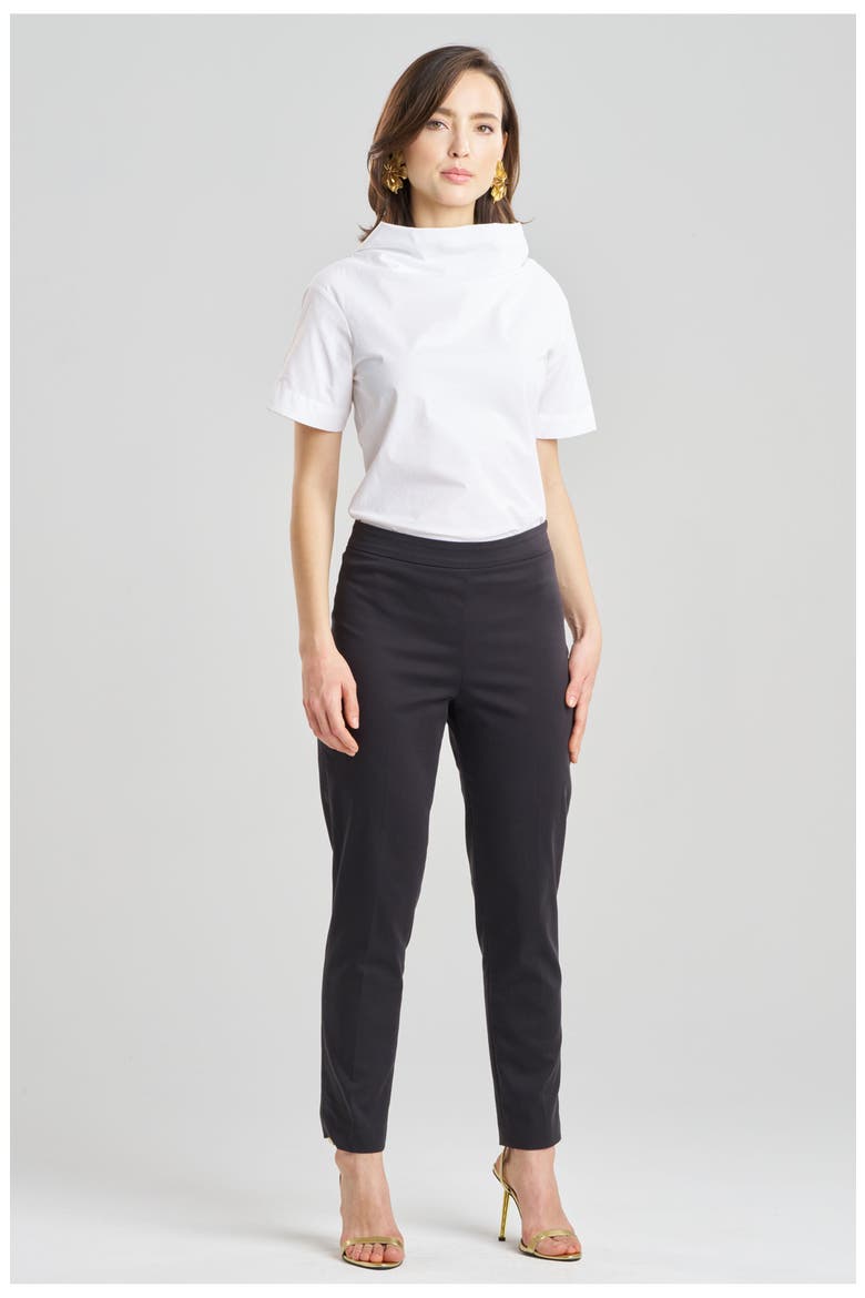 COTTON CHINO Side Zip Tapered Pant, Main, color, BLACK