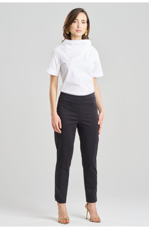 Natori Cotton Chino Side Zip Tapered Pant In Black