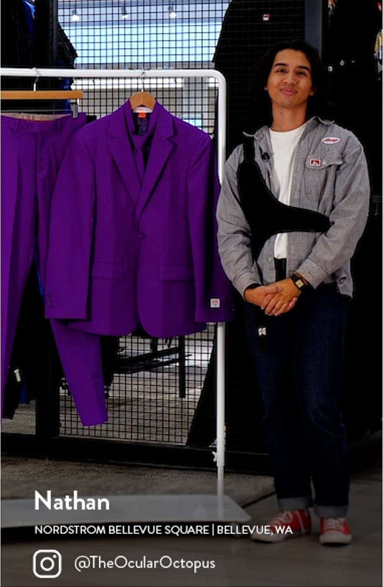 'Purple Prince' Trim Fit Two-Piece Suit with Tie, sales video thumbnail