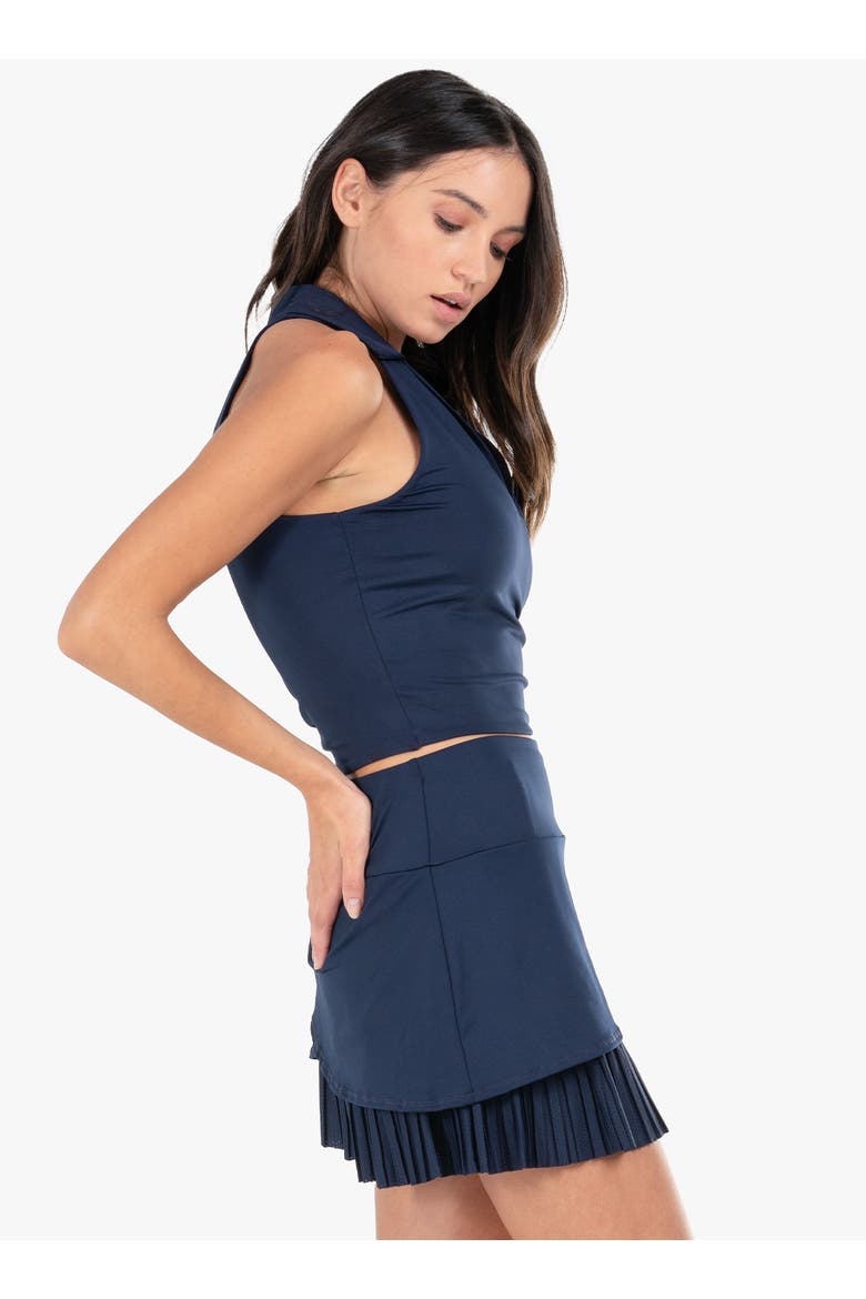 Hip Fit Polo Tank, Alternate, color, Navy