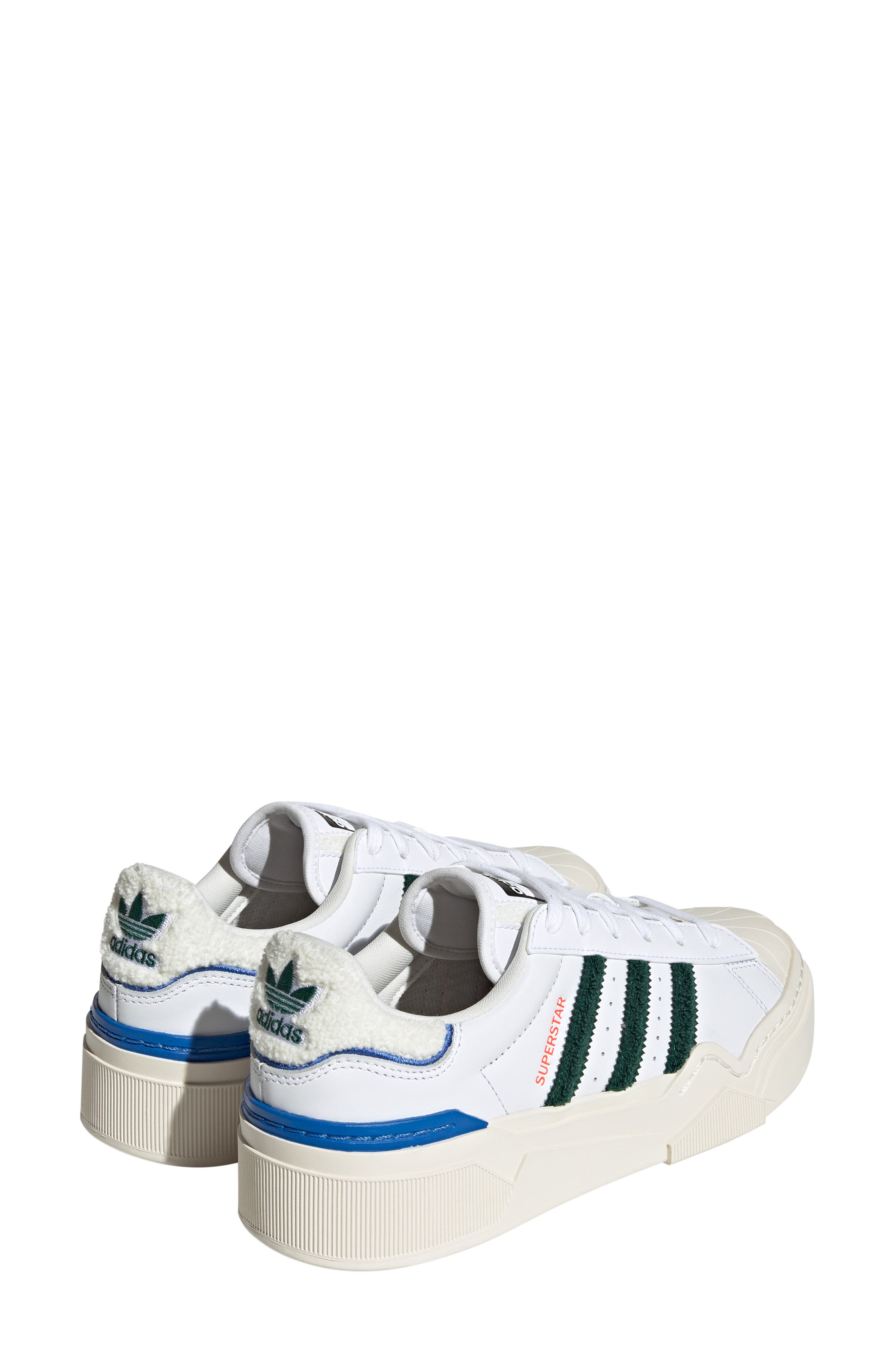 adidas Superstar Bonega 2B Platform Sneaker, Alternate, color, White/ Green/ Royal