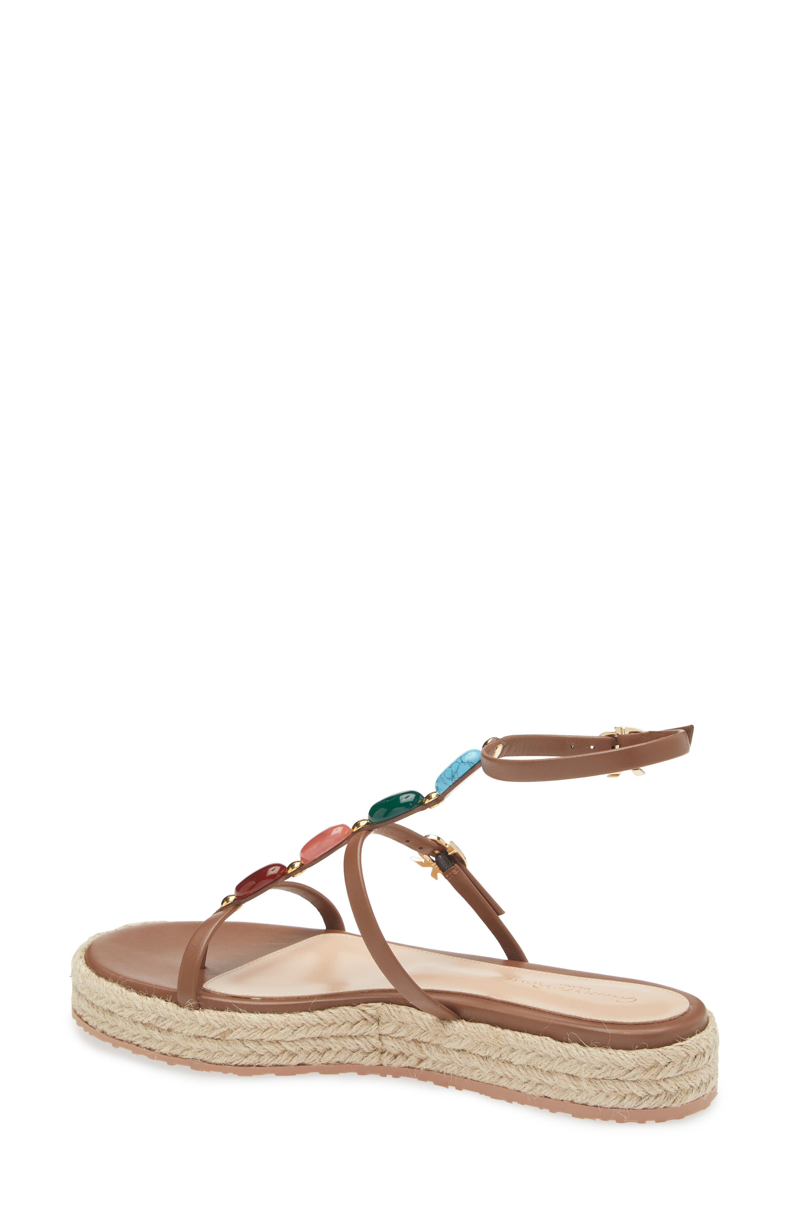 Gianvito Rossi Stone Embellished Espadrille Sandal, Alternate, color, Cuoio Naturale