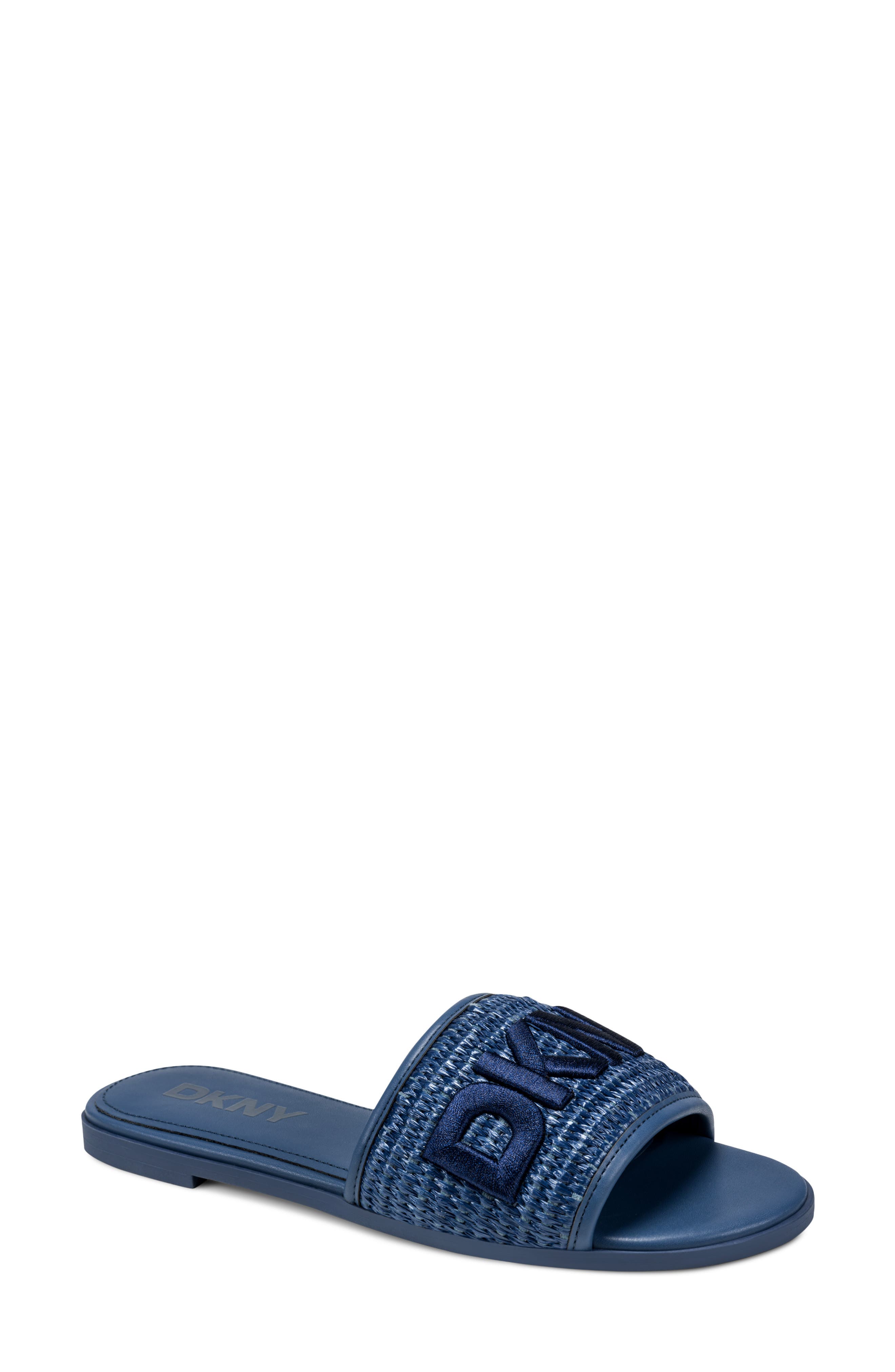 DKNY Winslet Slide Sandal - Wide Width, Main, color, Dark Blue