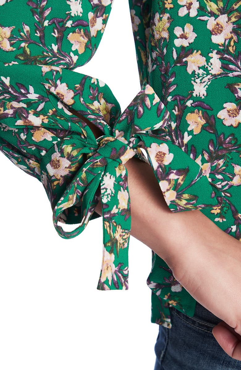 CeCe Botanic Charm Floral Tie Sleeve Blouse, Alternate, color, 
