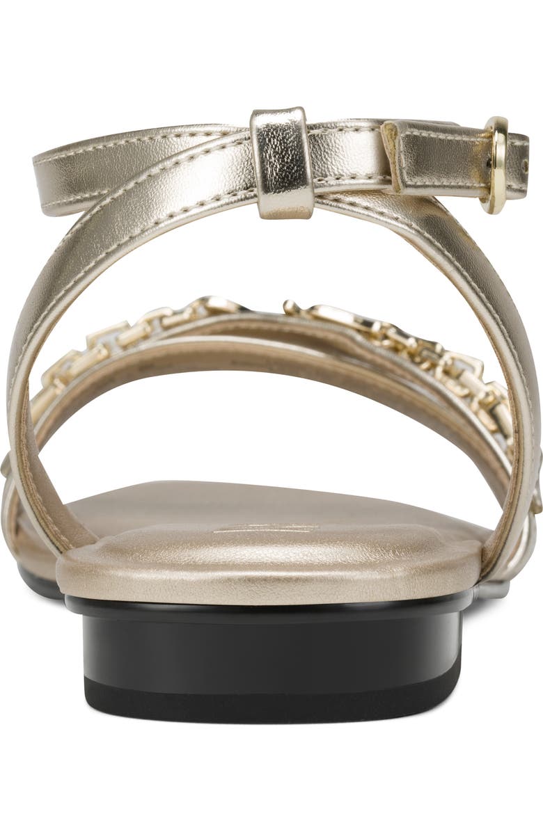 KARL LAGERFELD PARIS Christiano Ankle Strap Sandal, Alternate, color, White Gold