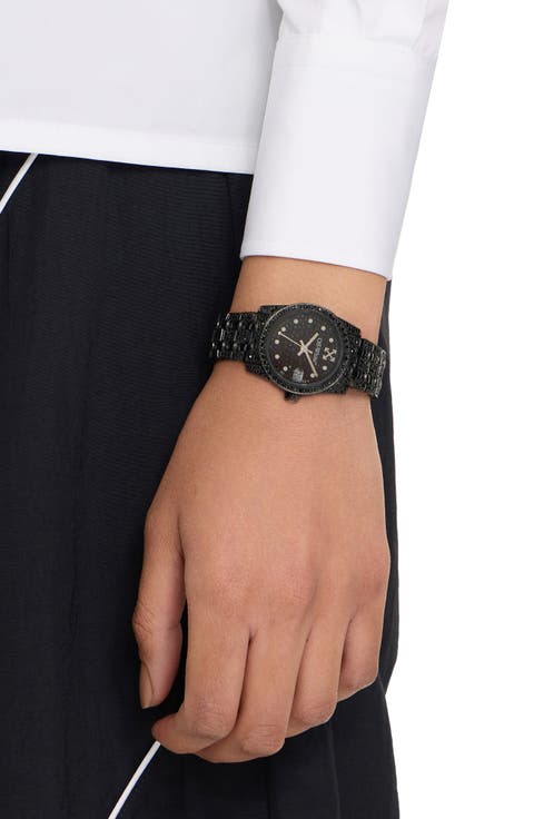 Discreet Crystal Quartz Bracelet Watch, 32mm