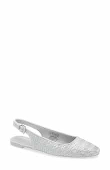 Tahari Faux Raffia Slingback Flat