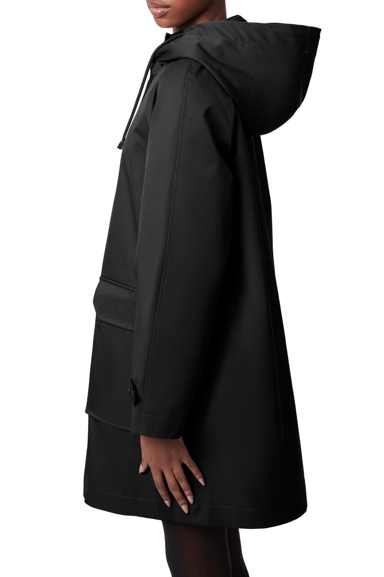 Water Resistant Hooded Jacket, Alternate, color, BLACK