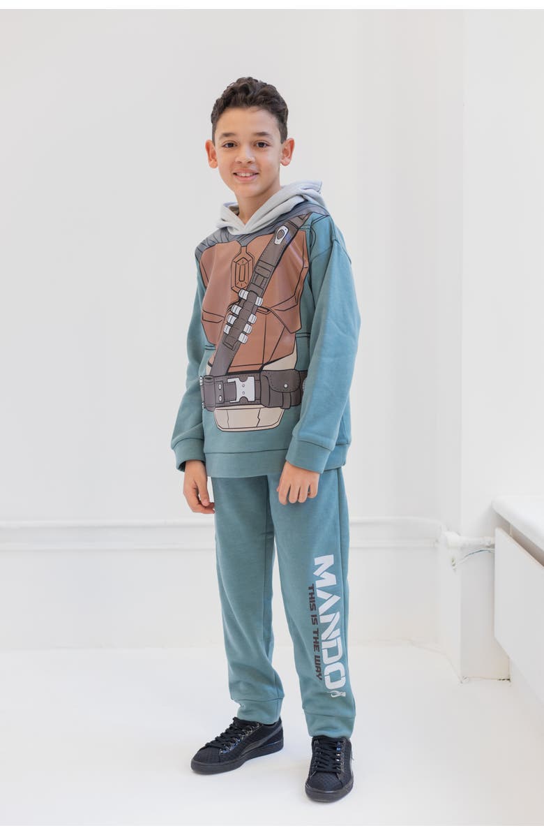 Star Wars Cosplay Fleece Hoodie and Joggers Set, Alternate, color, Mandalorian Grey