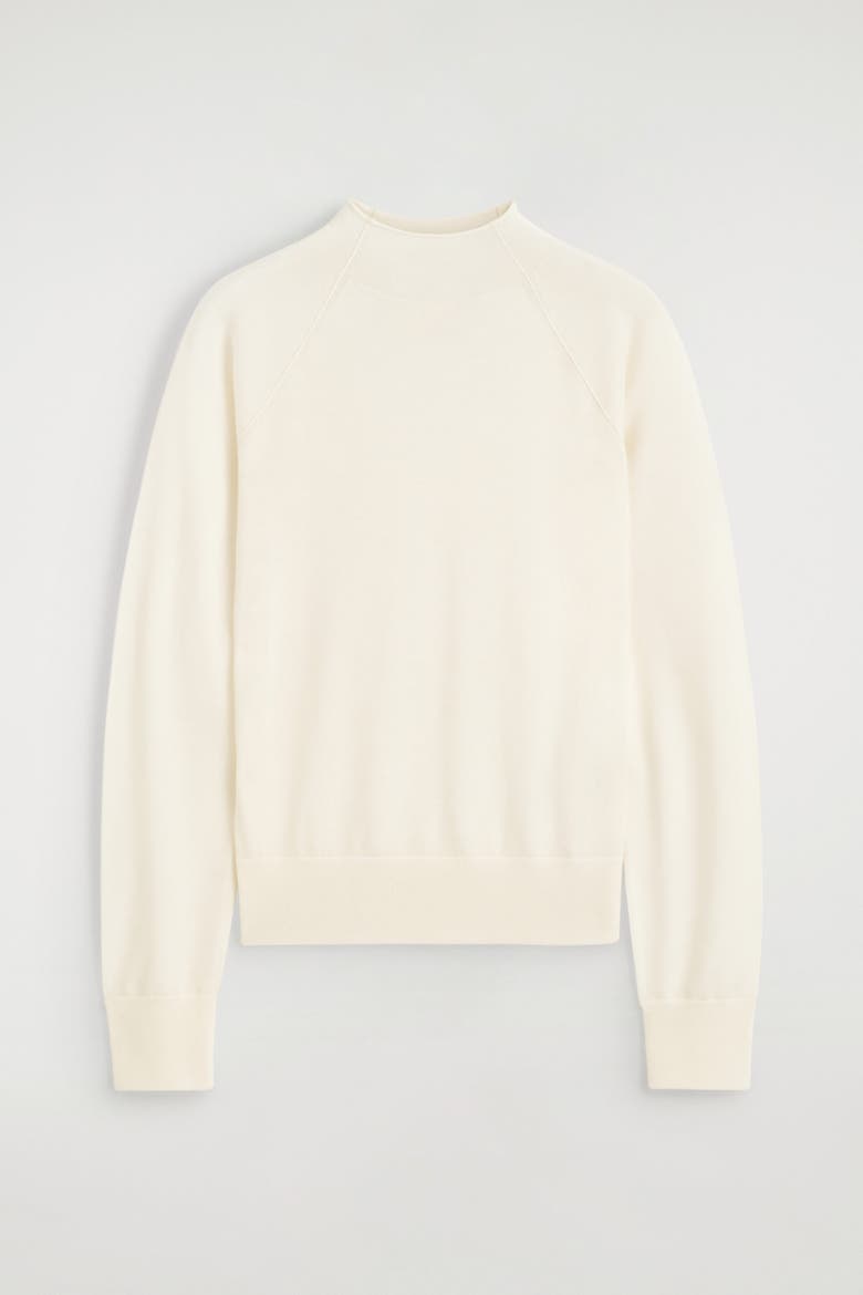 Merino Wool Funnel-neck Sweater, Alternate, color, IVORY