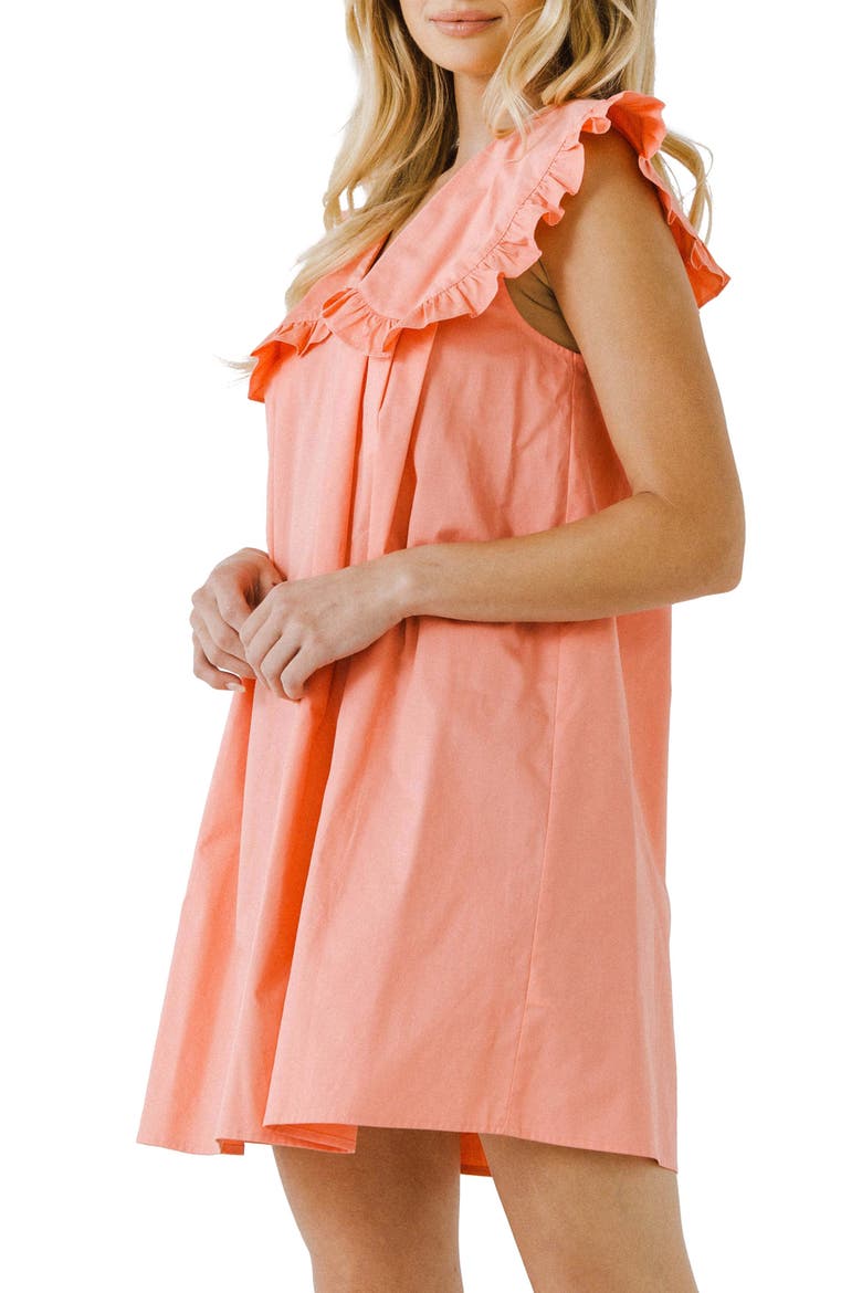 Wide Collar Minidress, Alternate, color, CORAL