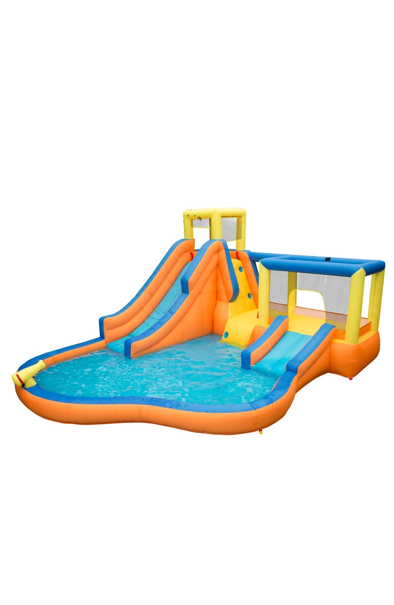 Banzai Inflatable Slide 'N Bounce Spash Park Water Park 3 Levels Of Fun!, Main, color, 